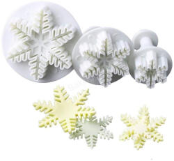 Hópehely mintás rugós fondant kiszúró forma-3 db (T010490)