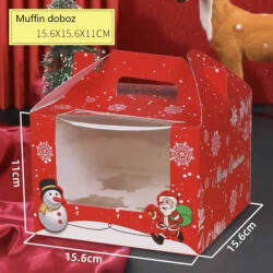 Karácsonyi muffin doboz, 4 részes (T090329)