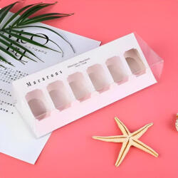  Fehér macaron doboz tetővel 6 részes-10 darab (T090162)