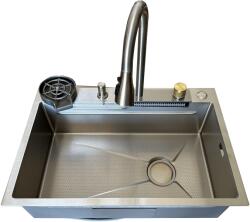 Kevmil SER 750x460 Exkluzív design extra mély egymedencés rozsdamentes mosogató 75 x 46 x 23 cm - Inox