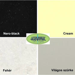 Kevmil Lina gránit egymedencés mosogatótál 500 x 500 mm - fehér