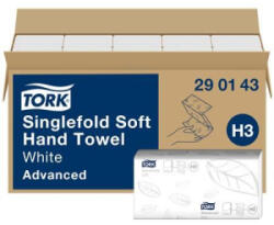 Tork Singlefold Advanced 2 rétegű kéztörlő, H3 rendszer fehér (290143)