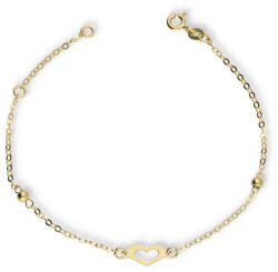 Gold bracelets AU85178 - 14 karátos arany karlánc szív medállal Hossz: 16 + 3 cm (AU85178)