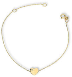 Gold bracelets AU85198 - 14 karátos arany karlánc szív medállal Hossz: 16 + 3 cm (AU85198)
