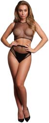 Le Désir by Shots 2 Pc Crop Top - Pantie and Fishnet Structure - OS - Black