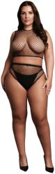 Le Désir by Shots 2 Pc Crop Top - Pantie and Fishnet Structure - OSX - Black