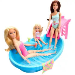 Mattel Barbie baba csúszdás medencével (HRJ74) - jatekbirodalom