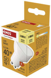EMOS ZL8F22, LED izzó Basic MR16 / GU10 / 5, 2 W (40 W) / 450 lm / Meleg fehér (ZL8F22)