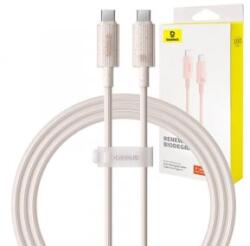 Baseus Habitat USB-C - USB-C gyors töltő 1m rózsaszín (P10360202421-00)