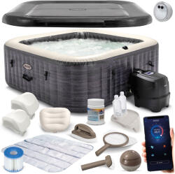 Intex Felfújható pezsgőfürdő 6 személyes intex 28452 hidromasszázs 28452np led alkalmazás (28452NP-Z)