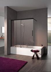 Kermi Nica NI H2 paravan cadă 120 cm două piese negru mat/sticlă transparentă NIH2L120153PK (NIH2L120153PK)