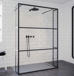 RIHO Grid cabină de duș 90x30 cm negru mat/sticlă cu model G004030121 (G004030121)