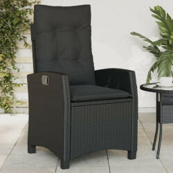 vidaXL fekete polyrattan dönthető kerti szék párnával (VD365209)