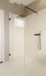 RIHO Scandic perete cabină de duș walk-in 80 cm negru mat/sticla transparentă G001110121 (G001110121)