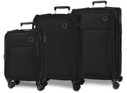 MOVOM Atlanta fekete, luxus textil utazótáska készlet, 77cm/66cm/55cm, 5318421