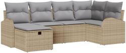 vidaXL Комплект дивани 6 бр. Бежов и Светло Сив полиратан (3359079)