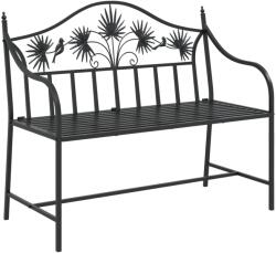 vidaXL Градинска пейка Черно 104 x 52, 5 x 89 см Стомана (42008115)