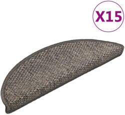vidaXL 15 db szizál hatású barna bézs lépcsőszőnyeg 56 x 17 x 3 cm (326860)