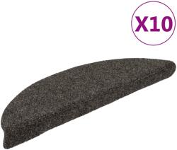 vidaXL 10 db antracit tűlyukasztott öntapadó lépcsővédő 56 x 17 x 3 cm (149691)