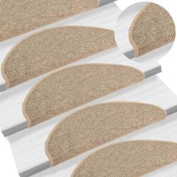 vidaXL 15 db sötét bézs színű öntapadó lépcsőszőnyeg 65x21x4 cm (326902)