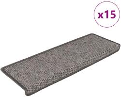vidaXL 15 db szizál hatású szürke-bézs lépcsőszőnyeg 65x21x4 cm (326884)