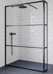 RIHO Grid zuhanykabin 120x30 cm fekete matt/üveg mintával G004039121