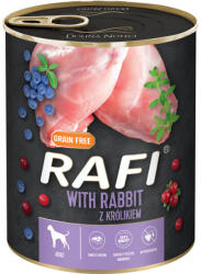 RAFI KUTYA PÁSTÉTOM NYÚL, VÖRÖS- ÉS KÉK ÁFONYÁVAL KONZERV 800G min rend. 6db - pet18