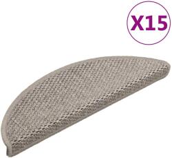vidaXL 15db szizál hatású ezüst színű öntapadó lépcsőszőnyeg 56x17x3cm (326859) - vidaxl