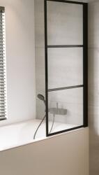 RIHO Grid zuhanyparaván 80 cm egyrészes fekete matt/átlátszó üveg G004047121 (G004047121)