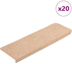 vidaXL 20 db krém öntapadó lépcsőszőnyeg 65x21x4 cm (3365715)