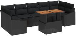 vidaXL Градински Софа Комплект 8 бр. Черно (3358543)