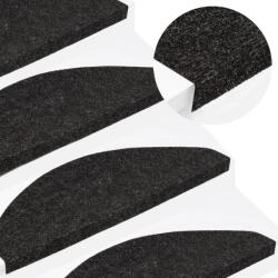 vidaXL 15 db antracitszürke öntapadó lépcsőszőnyeg 65x22, 5x3, 5 cm (136395)