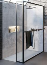 RIHO Lucid walk-in zuhanykabin 100x30 cm fekete matt/átlátszó üveg G005034121 (G005034121)