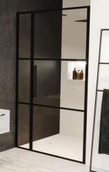 RIHO Grid zuhanyajtók 130 cm dönthető fekete matt/üveg mintával G004006121