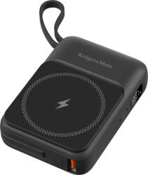 Krüger&Matz Indukciós POWERBANK Kruger&Matz 10000 mAh Mag Safe kábellel fekete (KM0913-B)