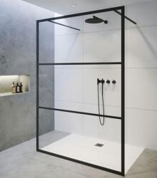 RIHO Grid zuhanyfal 90 cm fekete matt/átlátszó üveg G004029121
