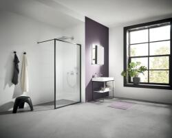 Kermi XD zuhanykabin fal walk-in 120 cm fekete matt/átlátszó üveg XDWW4120203PK