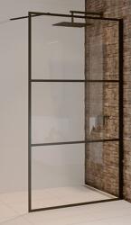 RIHO Grid zuhanyfal 90 cm fekete matt/üveg mintával G004025121 (G004025121)