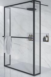RIHO Lucid walk-in zuhanykabin 100x30 cm fekete matt/átlátszó üveg G005038121 (G005038121)