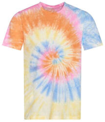 AWDIS Férfi Swirl Tie Dye póló XL fekete|színes