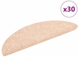 vidaXL 30 db krém öntapadó lépcsőszőnyeg 56 x 17 x 3 cm (3365679)