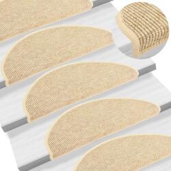 vidaXL 15 db szizál hatású bézs öntapadó lépcsőszőnyeg 65x21x4 cm (326903)