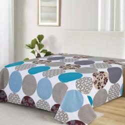 DeLuxe Pucioasa Cearceaf pat dublu plat bumbac cu cercuri, 240x260cm, Pacific