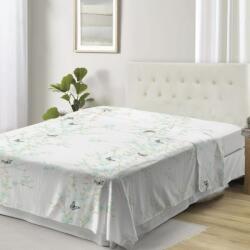 DeLuxe Pucioasa Cearceaf pat dublu plat bumbac cu fluturi, 240x260cm, Carina