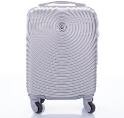 Leonardo Da Vinci ezüst műanyag négykerekű mini bőrönd 3036