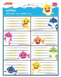  Baby Shark füzetcímke 16 db-os