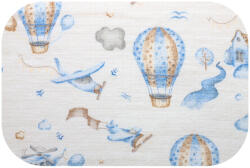  Színes mintás textil pelenka 70x80 cm-Kék repülőtér