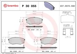 BREMBO Fékbetét készlet BREMBO P 30 055X for HYUNDAI, KIA (P 30 055X)