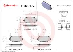 BREMBO fékbetétkészlet, tárcsafék BREMBO P 23 177X for JEEP, FIAT, ALFA ROMEO (P 23 177X)