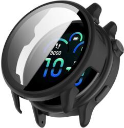 PC FULL COVER Műanyag borítás üveggel a Garmin Vivoactive 6-hoz, fekete színben